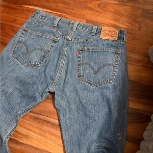 Levis 501 Original Button Fly Jeans 38x30 Distressed Workwear Denim (1041)